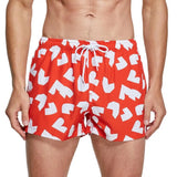 Geometric Swim Shorts Modern Undies Red 27-30in (70-76cm)