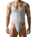 Ribbed Singlet Thong Modern Undies Gray 28-30in (73-80cm) 