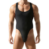 Ribbed Singlet Thong Modern Undies Black 28-30in (73-80cm) 