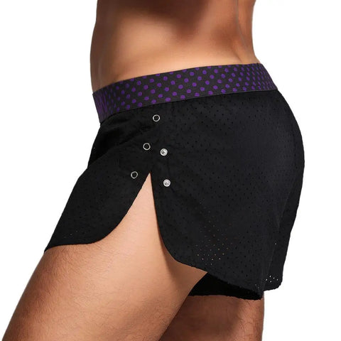Snap Button Mesh Shorts Modern Undies Black 28-30in (73-79cm) 