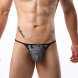 Striped Micro G-String Modern Undies Black 27-30in (68-78cm) 