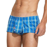 Pouched Plaid Boxers Modern Undies Blue 28-30in (72-78cm) 