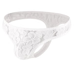 Floral Lace Thong Modern Undies White 26-30in (66-76cm) 