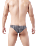 5 Pack Sheer Pouch Party Cheeky Briefs Modern Undies Silver 37-40in (92-104cm) 5pcs