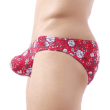 Floral Bulge Bikini Briefs Modern Undies Red 37-40in (92-104cm) 