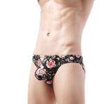 Floral Bulge Bikini Briefs Modern Undies Black 37-40in (92-104cm) 