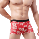 4 Pack Lace Flower Trunks Modern Undies Red 26-29in (66-75cm) 4pcs