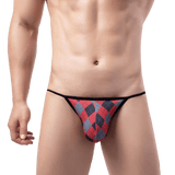 Plaid String Bikini Modern Undies Red 26-29in (66-73cm) 