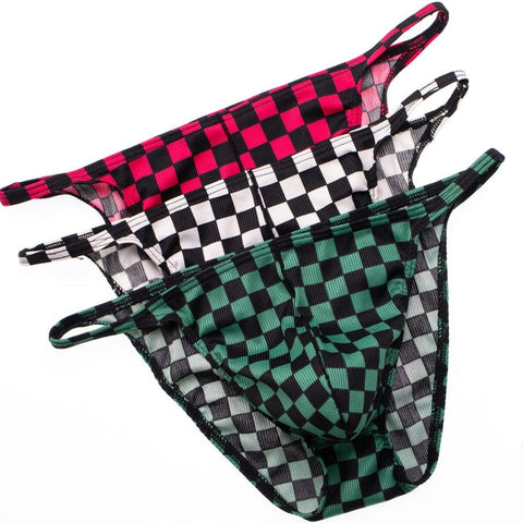3 Pack Checkered Bikini Modern Undies Mix 26-29in (66-73cm) 3PCS