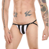 Ribbed Striped Sport Mini Jock Modern Undies black white 28-30in (71-76cm) 