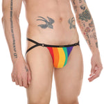 Ribbed Striped Sport Mini Jock Modern Undies Rainbow 2 28-30in (71-76cm) 