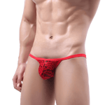 No Secrets Lace Thong Modern Undies Red 26-30in (66-76cm) 