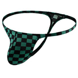 3 Pack Classic Checkered G-String Modern Undies Green 26-29in (66-73cm) 3pcs