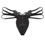 Lace Butterfly Cup Thong Modern Undies Black 28-38in (71-96cm) 