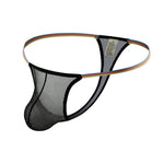 4 Pack Crystal String Thong Modern Undies Black 26-29in (66-75cm) 