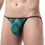 Plaid String Bikini Modern Undies Green 26-29in (66-73cm) 
