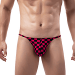3 Pack Classic Checkered G-String Modern Undies Red 26-29in (66-73cm) 3pcs