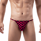 3 Pack Classic Checkered G-String Modern Undies Red 26-29in (66-73cm) 3pcs