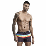 Rainbow Stripe Swim Shorts Modern Undies 31-33in (80-89cm) Black 