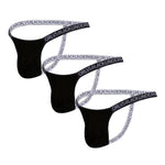 3 Pack Vogue G-String Modern Undies Black 35-38in (89-97cm) 3PCS
