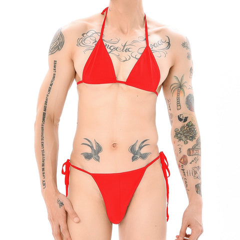 Buy Bikini, Criss Cross Maroon Lace Bridal Lingerie Set By Estonished, EST-NG-177