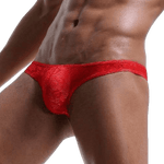 Sheer Lace Thong Modern Undies Red 27-30in (68-76cm) 